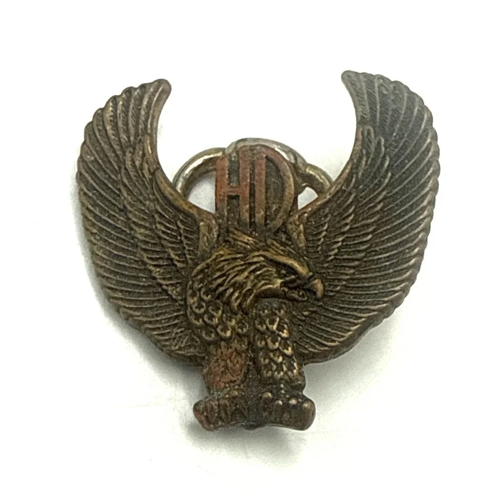 Vintage Harley Davidson Eagle Pendant HD Biker Motorcycle Bronze Tone Charm